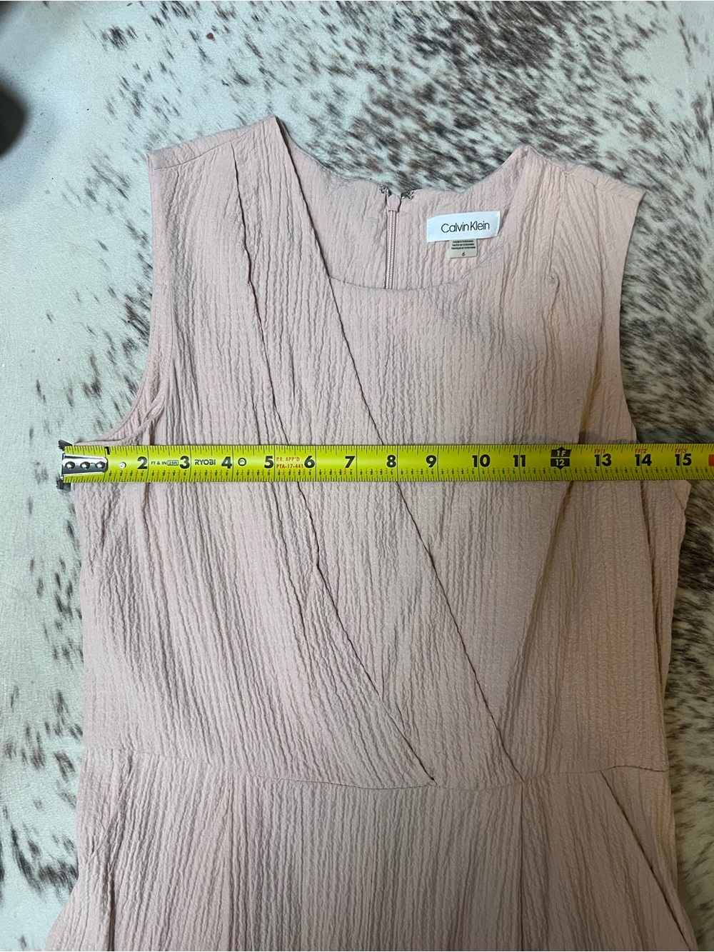 Calvin Klein Sleeveless Wide-Leg Jumpsuit in Light Taupe - Picture 5 of 13